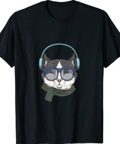 Cat wears headphones illustration Shirt