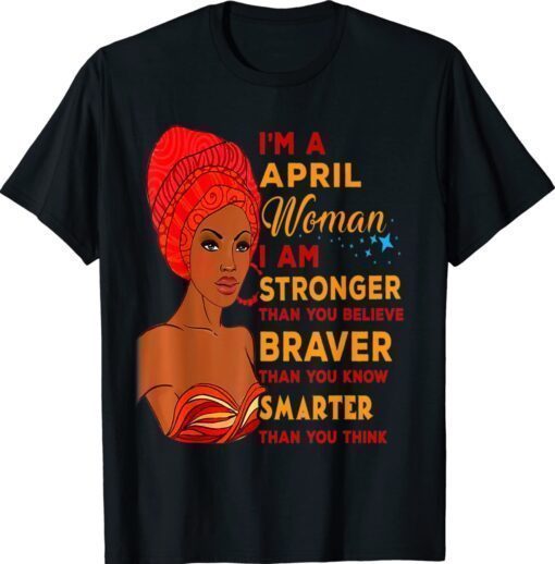 April Proud Queen Black Lady Curly Afro African American Shirt