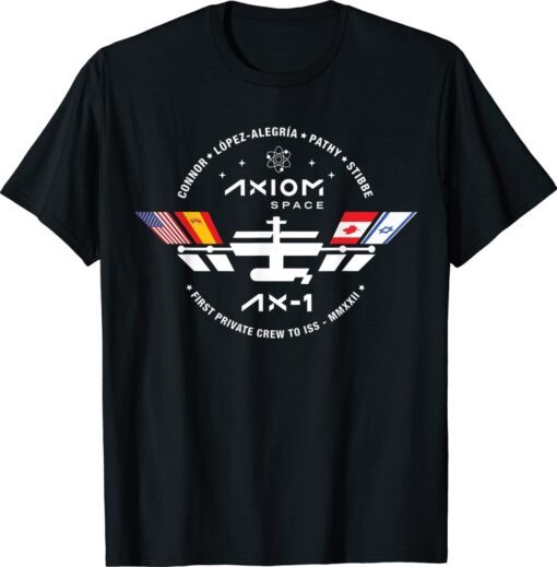 AXIOM Ax-1 Mission Patch Dragon Falcon ISS Space Launch Day Shirt