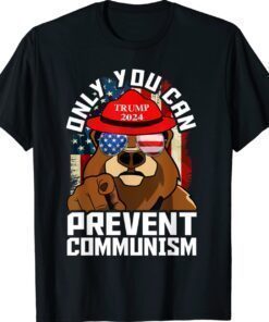 Trump Bear 45 47 MAGA 2024 Only You Can Prevent Socialism T-Shirt
