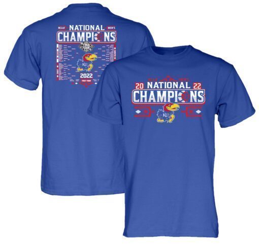 Blue Royal Kansas Jayhawks Basketball National Champions 2022 Shirt