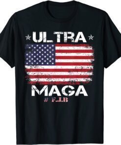 Retro American Flag Anti Joe Biden Ultra Maga Patriotic USA Shirt