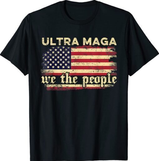 Funny Ultra Maga American Flag Ultra-Maga Retro Shirt