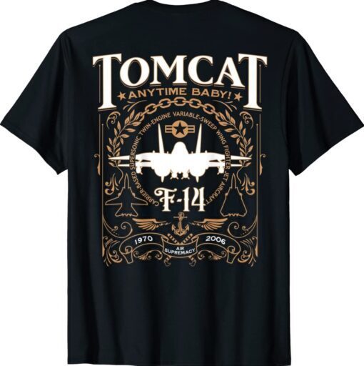 F-14 Tomcat Military Fighter Jet Aircraft Back Shirt