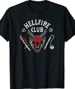 Stranger Things 4 Hellfire Club Skull & Weapons Shirt