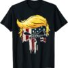 Trump American Flag Skull 2024 Second Term Reelection Shirt