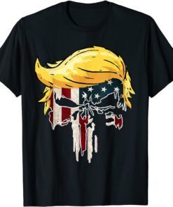 Trump American Flag Skull 2024 Second Term Reelection Shirt