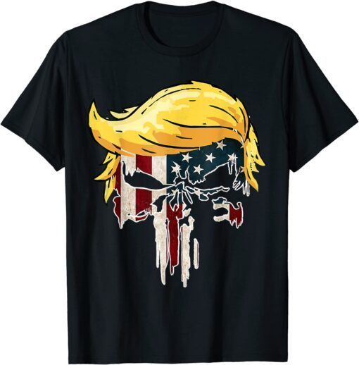 Trump American Flag Skull 2024 Second Term Reelection Shirt