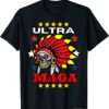 Ultra MAGA Pro Trump Skull Wearing Indian Headdress Shirt