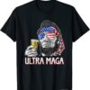 Ultra Maga 4th of July Abraham Lincoln Drinking USA Flag Shirt