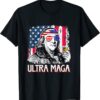 Ultra Maga 4th of July Benjamin Franklin Drinking USA Flag Shirt