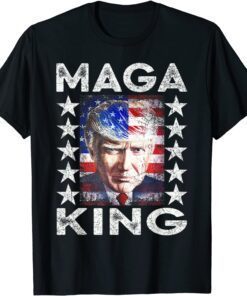 Ultra Maga King Trump Vintage American US Flag Anti Biden Shirt