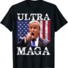 Ultra Mega King Trump Vintage American US Flag Anti Biden Shirt