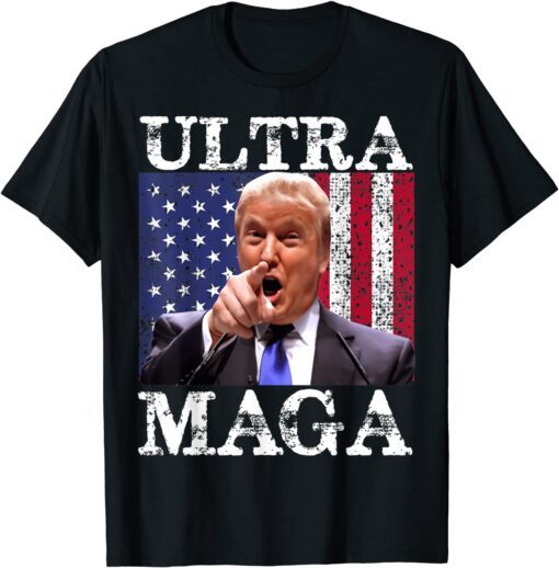 Ultra Mega King Trump Vintage American US Flag Anti Biden Shirt