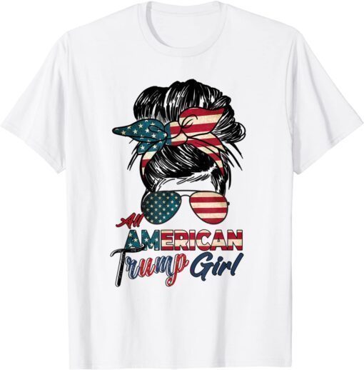 All American Trump Girl US Flag July 4th Patriot Republican Shirt