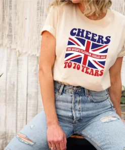 Cheers to 70 Years Union Jack Queen Shirt