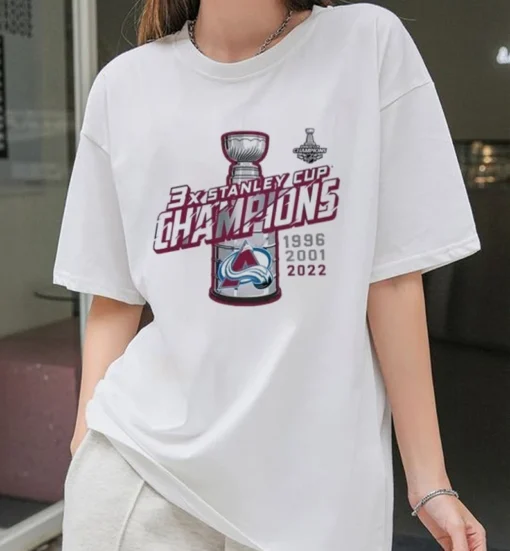 Colorado Avalanche 3X NHL Stanley Cup Champions Shirt