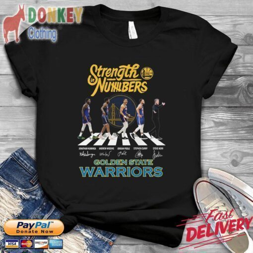 Golden State Warriors strength numbers abbey road signatures 2022 shirt