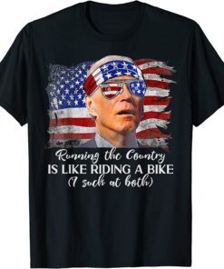 Running the Country is Like Riding a Bike Biden Falls Bike T-Shirt