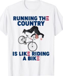 Biden Running The Country Is Like Riding A Bike Retro Shirt