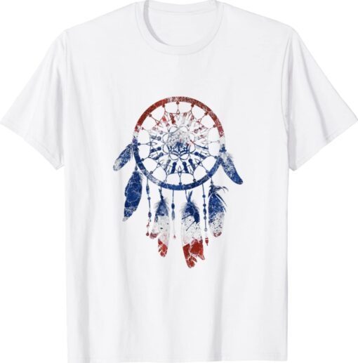 Patriotic Dream Catcher Red White Blue Native American Shirt