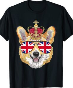 The Queen's Platinum Jubilee 2022 Royal Corgi UK Sunglasses Shirt