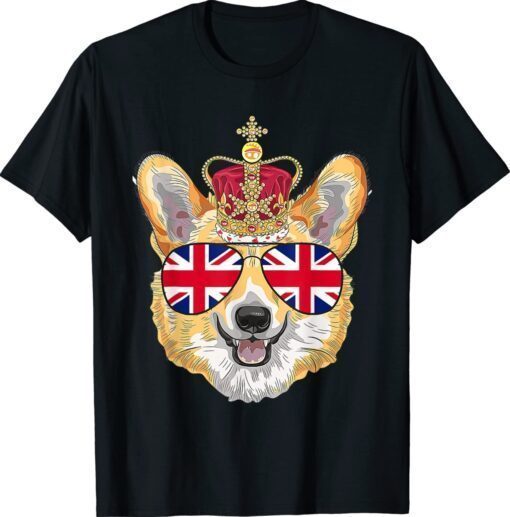 The Queen's Platinum Jubilee 2022 Royal Corgi UK Sunglasses Shirt