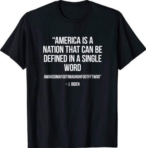 America nation defined in a single word Funny Biden Shirt