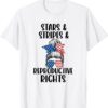 Stars Stripes Reproductive Rights 4th Of July Messy Bun T-Shirt