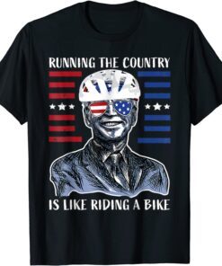 US Flag Merry 4th Of July Biden Bike Bicycle Falls Off Shirt