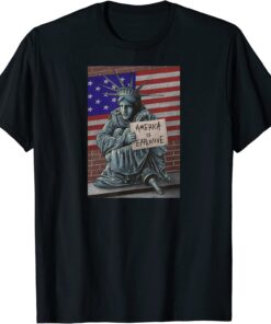 American Flag America is Expensive Statue of Liberty T-Shirt