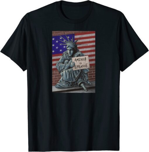 American Flag America is Expensive Statue of Liberty T-Shirt