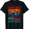 Vintage Retro Diving Into My 80th Birthday Skydiving Lover T-Shirt