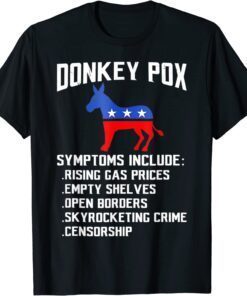 Donkey Pox Conservative Republican Anti Biden Donkeypox Tee Shirt