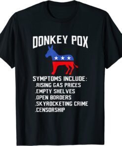 Funny Donkey Pox Conservative Republican Anti Biden Donkeypox T-Shirt