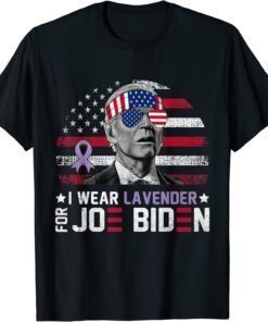 Retro I Wear Lavender For Joe Biden American Flag Men Women T-Shirt