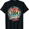 Vintage 18 Year Old Est 2004 Limited Edition 18th Birthday Gift T-Shirt