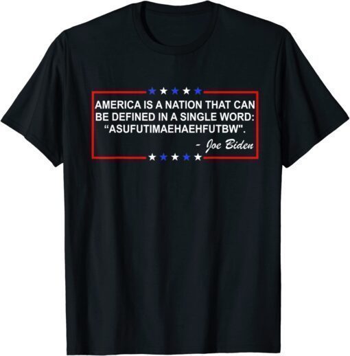 Funny Biden America Is A Nation ... Defined In Single Word T-Shirt