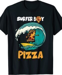 Surfer Boy For Who Love Surfing And Eat Pizzas Summer T-Shirt