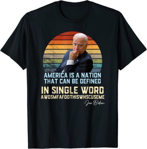 America Nation Defined In A Single Word Biden Funny Humor T-Shirt