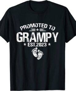 Classic Promoted To Grampy Est. 2023 Baby Announcement T-Shirt