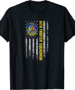 14th Fighter Squadron American Flag T-Shirt