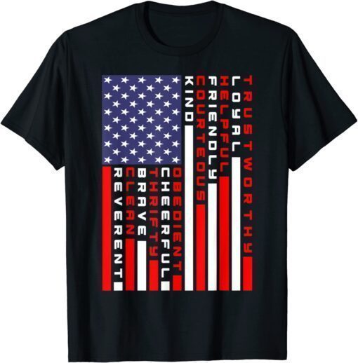 American Flag Scouting Law 2022 T-Shirt