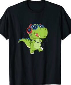 Tyrannosaurus Rex Dinosaur Headphones Shirt