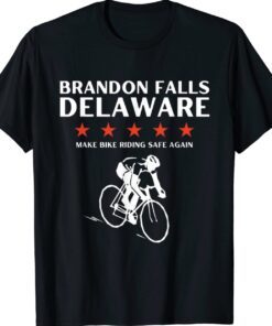 Brandon Falls Delaware Funny Joe Biden Bike Riding Pro Trump Shirt