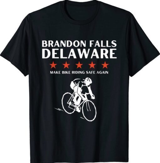 Brandon Falls Delaware Funny Joe Biden Bike Riding Pro Trump Shirt