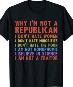 Why I'm Not A Republican I Don't Hate Women Funny Shirt