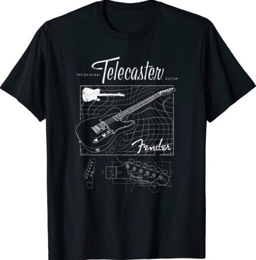 Fender The Original Telecaster Guitar Schematic Poster Shirt