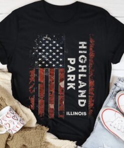 Highland Park Illinois US Flag Retro Shirt