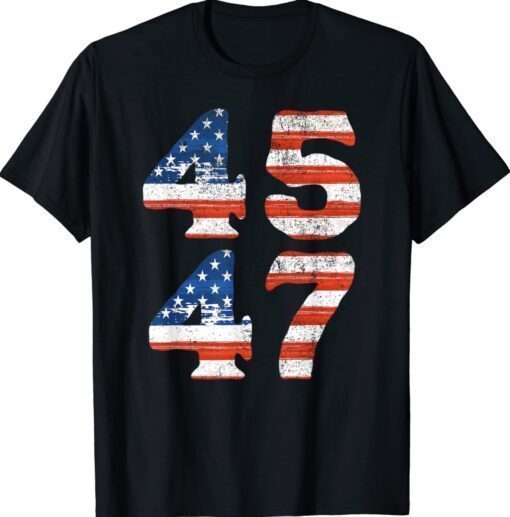 45 47 Trump 2024 USA Flag Shirt